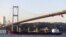 A cargo vessel carrying Ukrainian grain transits the Bosphorus, in Istanbul, Turkey, last month. 