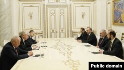 Armenia - Prime Minister Nikol Pashinian meets with Igor Khovaev, the Russian co-chair of the OSCE Minsk Group, February 9, 2023.