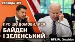 ԱՄՆ նախագահ Ջո Բայդեն և Ուկրաինայի նախագահ Վլադիմիր Զելենսկի, կոլաժը՝ «Ազատության» ուկրաինական ծառայության