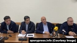 Слева направо: Даут Хутаба, Алхас Барциц, Леонид Лакербая и Кан Кварчия