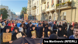 Thousands of people protested against EuroPride in Belgrade on September 11.