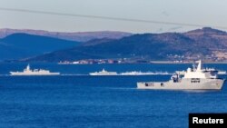 "Trident Juncture" машыгуусуна тартылган аскердик  кемелер. 30-октябрь, 2018-жыл.