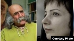 عالیه مطلب‌زاده و کیوان صمیمی، فعالان رسانه‌ای و از اعضای انجمن «دفاع از آزادی مطبوعات» 