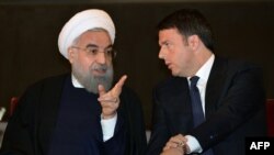 حسن روحانی و متئو رنتزی، نخست وزیر ایتالیا،