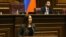 Armenia - Anna Grigorian, a Syunik-based deputy from the opposition Hayastan bloc, speaks at a session of the National Assembly, Yerevan, October 5, 2021.