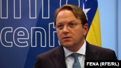 EU Enlargement Commissioner Oliver Varhelyi has been blunt in saying that the granting of candidate status to Bosnia-Herzegovina would come with "high expectations." (file photo)
