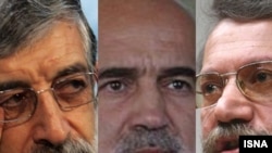 علی لاریجانی (راست) احمد توکلی و غلامعلی حداد عادل