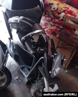 Allalyýewiň ýol hadysasyna uçran motosikli