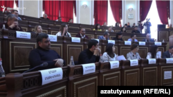 Armenia - A session of the municipal council of Gyumri, December 29, 2023.