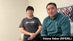 Вдова погибшего горноспасателя Айдоса Шаймердена и сын погибшего водителя автобуса аварийно-спасательной службы Айыпа Тлеубергенова