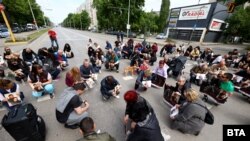 Протестът на на кръстовището на бул. "Сливница" и ул. "Русе" в София