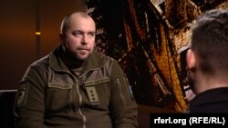Полковник ЗСУ Олександр Вдовиченко на позивний «Словʼян» під час інтерв'ю для Радіо Свобода, Київ, лютий 2024 року