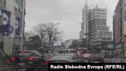 Илустрација, скопски сообраќен хаос 