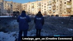 Вирва від удару російської ракети у Шостці, Сумська область, 13 січня 2024 року. Фото ілюстративне