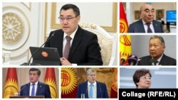 Кыргызстандын азыркы жана мурунку президенттери. Коллаж. 