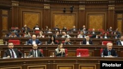 Armenia - Deputies from the ruling Civil Contract party attend a session of the National Assembly, Yerevan, March 21, 2023.