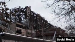 Бишкек ЖЭБинин жарылуу болгон бөлүгү. 2-февраль, 2024.
