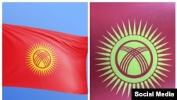 Ала-Тоо аянтына илинген жана Жогорку Кеңеш кабыл алган желек.