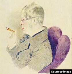 П.А. Вяземский. Акварель Т. Райта, 1844.