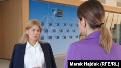 Віцепрем'єр-міністерка з питань європейської та євроатлантичної інтеграції України Ольга Стефанішина під час інтерв'ю. 27 червня 2023 року