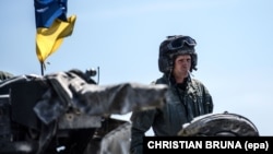 Архівна світлина. Український військовий під час міжнародних навчань «Танковий виклик сильної Європи-2017». Німеччина, 11 травня 2017 року