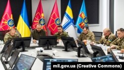 Представники України під час віртуального засідання Контактної групи з оборони України у форматі «Рамштайн». Київ, 14 лютого 2024 року