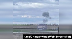 Сліди після вибуху в районі авіабази «Гвардійське», 29 березня 2023 року