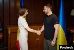 Молдованын президенти Майя Санду менен Украинанын президенти Владимир Зеленский. 22.3.2023.