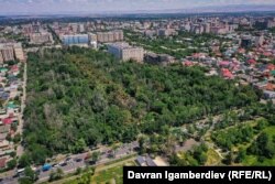 Ботаникалык бактын дендрарий коругу Горкий көчөсүндө жайгашкан.