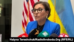 Спеціальна представниця США з питань економічного відновлення України Пенні Пріцкер. Львів, 2 квітня 2024 року