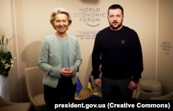 Президент України Володимир Зеленський і голова Єврокомісії Урсула фон дер Ляєн. Давос, 16 січня 2024 року