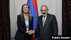  Սամանթա Փաուերի հանդիպումը Բրյուսելում վարչապետ Նիկոլ Փաշինյանի հետ, 5-ը ապրիլի, 2024թ․ 