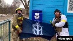 Кадр із запису «Російського добровольчого корпусу», як вони заявляють, записаного під час рейду в Брянській області РФ 2 березея