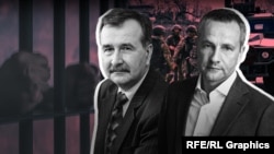 Фотоколаж: Полонені Росією колишній міський голова Херсону Володимир Миколаєнко (ліворуч) та чинний мер Херсону Ігор Колихаєв (праворуч)