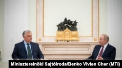 Прем'єр-міністр Угорщини Віктор Орбан під час переговорів з президентом Росії Володимиром Путіним у Москві, Росія, 5 липня 2024 року. 