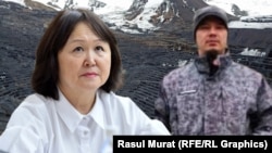 Жаратылыш ресурстары, экология жана техникалык көзөмөл экс-министри Динара Кутманова (арткы фондо - уулу Кемелбек Кутманов). Коллаж.