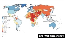 نقشۀ شاخص دموکراسی در جهان در سال ۲۰۲۳