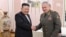 North Korean leader Kim Jong Un (left) meets with Russian Defense Minister Sergei Shoigu in Pyongyang on July 26. 
