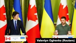 Владимир Зеленский  жана  Жастин Трюдо. 10-июнь, 2023-жыл. Киев. 