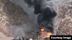 Бишкек-Ош жолундагы өрт. 25-октябрь, 2023-жыл. (Соцтармактарга жарыяланган тасмадан алынган сүрөт)