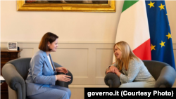 2023 год. Сустрэча Ціханоўскай з прэм'ер- міністаркай Італіі Джорджай Мэлёні