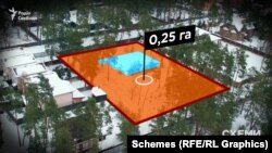 На земельній ділянці площею 25 соток можна розгледіти фундамент майбутньої будівлі