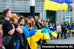 Українці під час акції в Брюсселі