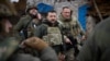 Ukrainian President Volodymyr Zelenskiy visits the front line in the Zaporizhzhya region on February 4.