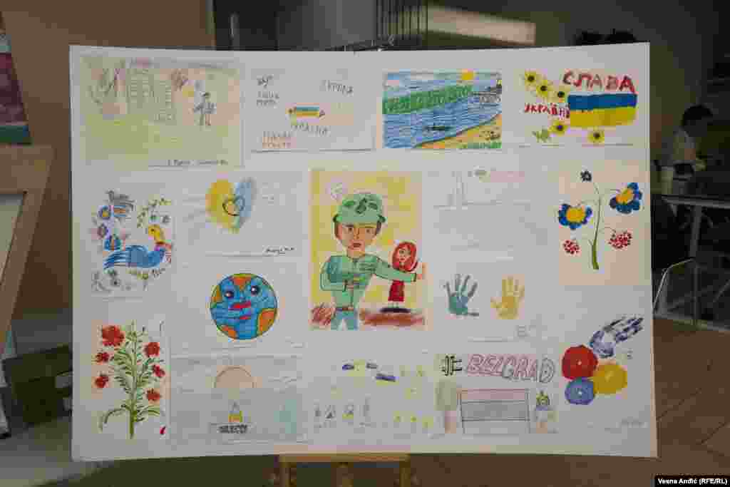 Малюнки українських дітей, які втекли в Сербію, шукаючи притулку через масштабну війну, розв&#39;язану Росією проти Україні. Белград, Сербія,&nbsp; 23 серпня 2023 року &nbsp;