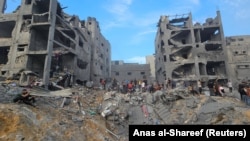 بخشی از تخریب ناشی از حمله اسرائیل به اردوگاه جبالیا