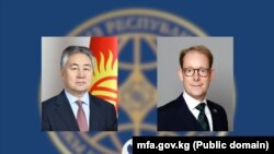 Кыргызстандын тышкы иштер министри Жээнбек Кулубаев менен Швециянын тышкы иштер министри Тобиас Билльстрём. ТИМ тараткан коллаж.