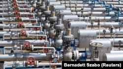 Газопроводи у сховищі в місті Зшана, Угорщина, 20 травня 2022 року