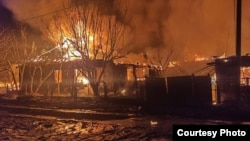 Пожежа після влучання дрона