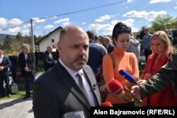 Mladen Đurević, gradonačelnik Višegrada na obilježavanju Dana ruskih dobrovoljaca 12. aprila 2023. godine.